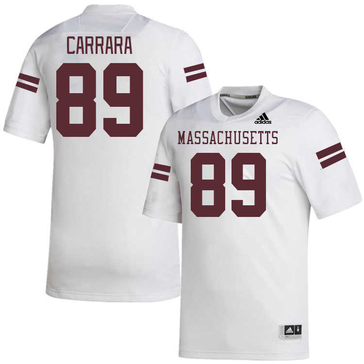 Massachusetts Minutemen #89 Joe Carrara College Football Jerseys Stitched-White